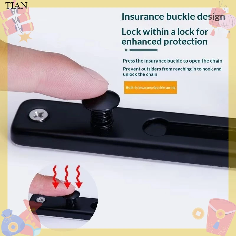 Security Chain Door - Door Chain with Lock Door Lock