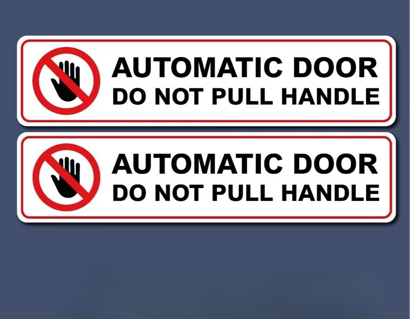Window Lock Bar - 2pcs Automatic Door Caution Warning Vinyl