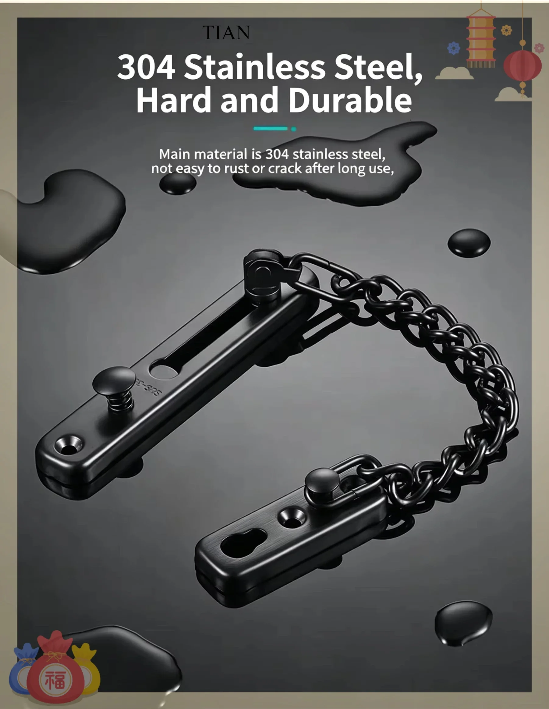 TIAN   Chain Door Guard Lock S - Security Chain Door review and price